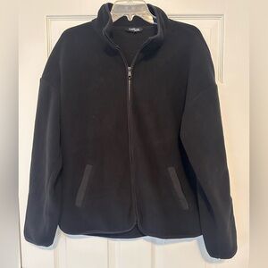 bebe Black Full-Zip Lightweight Fleece Jacket
